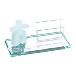 Porte-cartes Inukshuk avec panneau et socle à bord biseauté