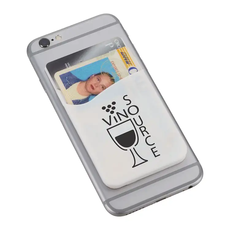 Dual-pocket adhesive silicone phone wallet