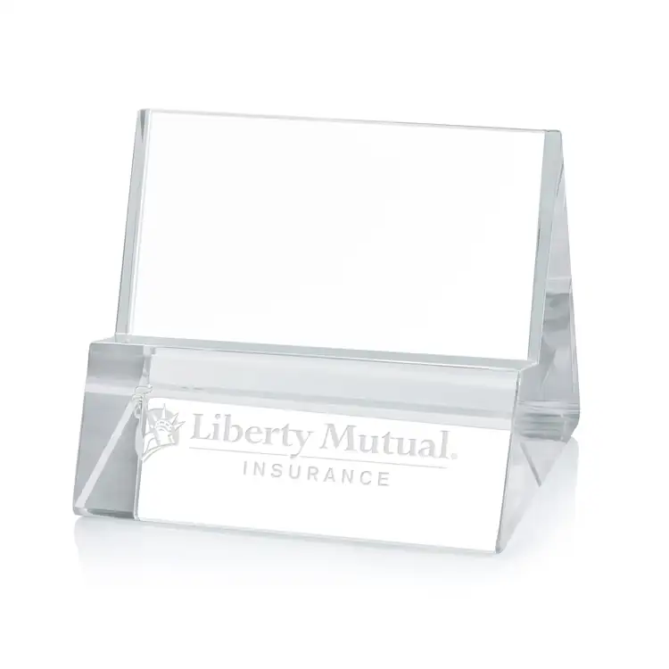 Edinborough Optical Crystal Business Card Holder - Deep Etch