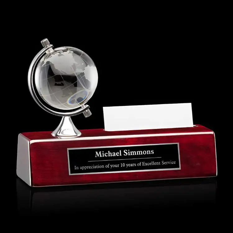Simplex Business Card Holder with Spinning Globe