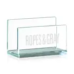 Tomlins Jade Glass Business Card Holder - Deep Etch