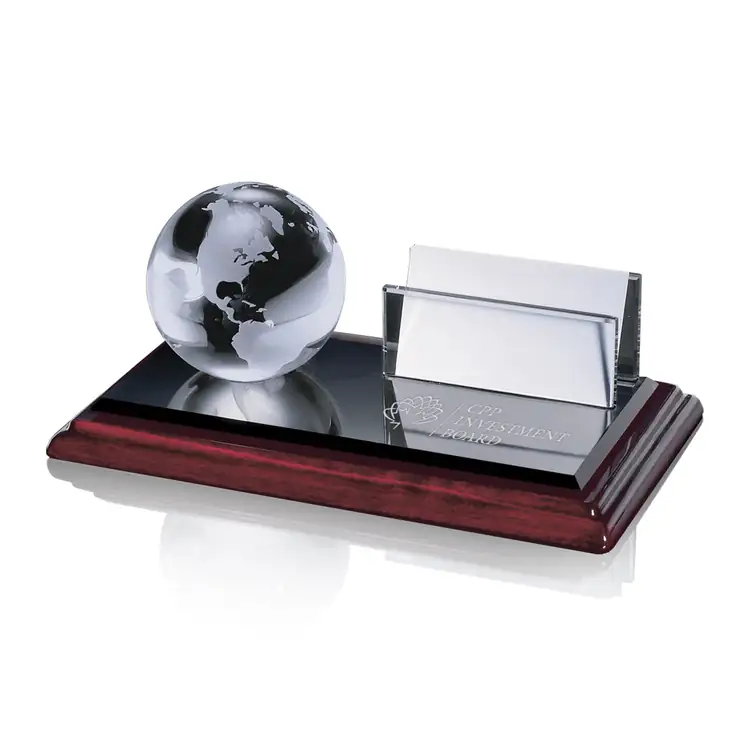 Globe Business Card Holder on Albion Base