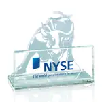 Jade Glass Bull Business Card Holder