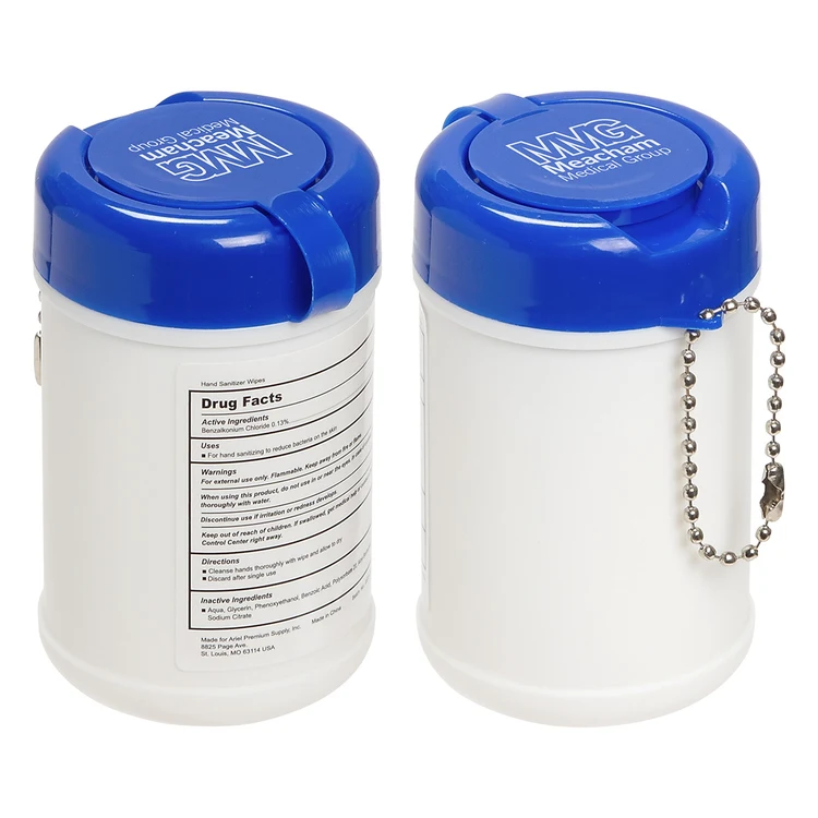Porte-clés Travel Well avec lingettes désinfectantes