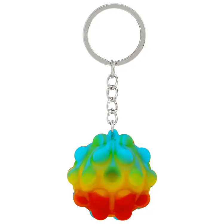 Recycled Silicone Bubble Ball Keychain #10
