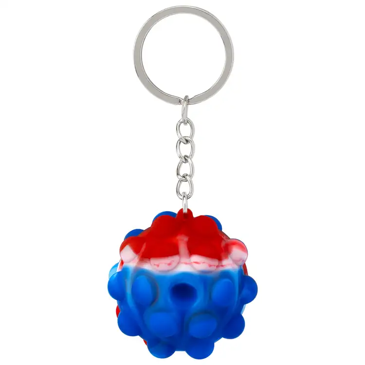 Recycled Silicone Bubble Ball Keychain #9