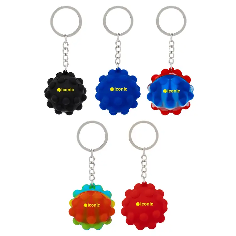 Recycled Silicone Bubble Ball Keychain