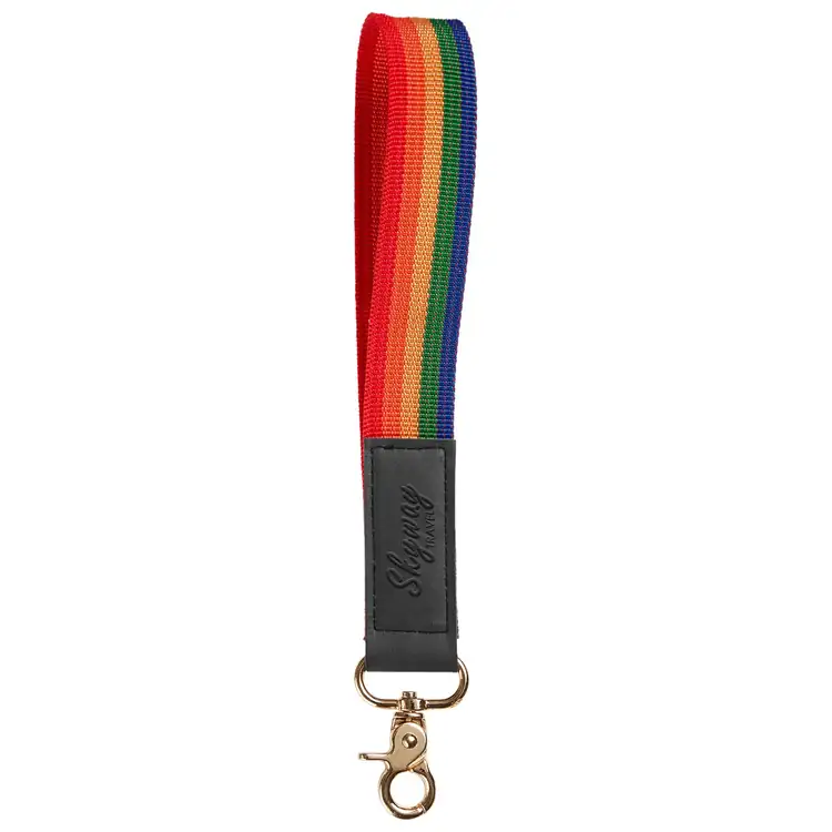 Pride Rainbow Wrist Strap Keychain