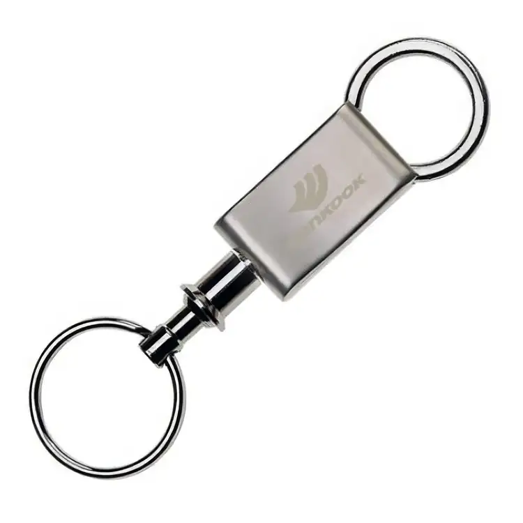 Porte-clés détachable au fini argent satiné