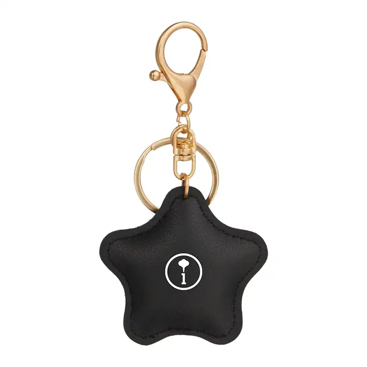 Star faux leather keychain