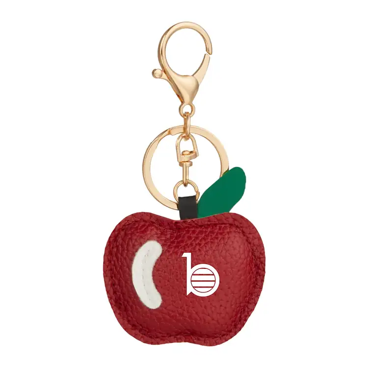 Apple faux leather keychain