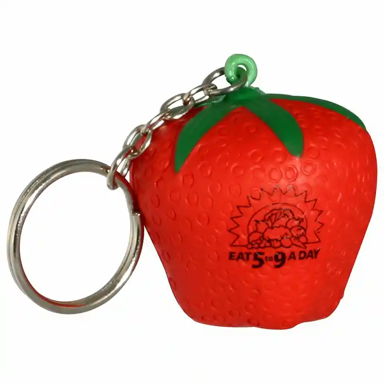 Porte-clés fraise anti-stress