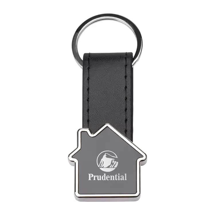 Porte-clés maison Hasse avec sangle en similicuir