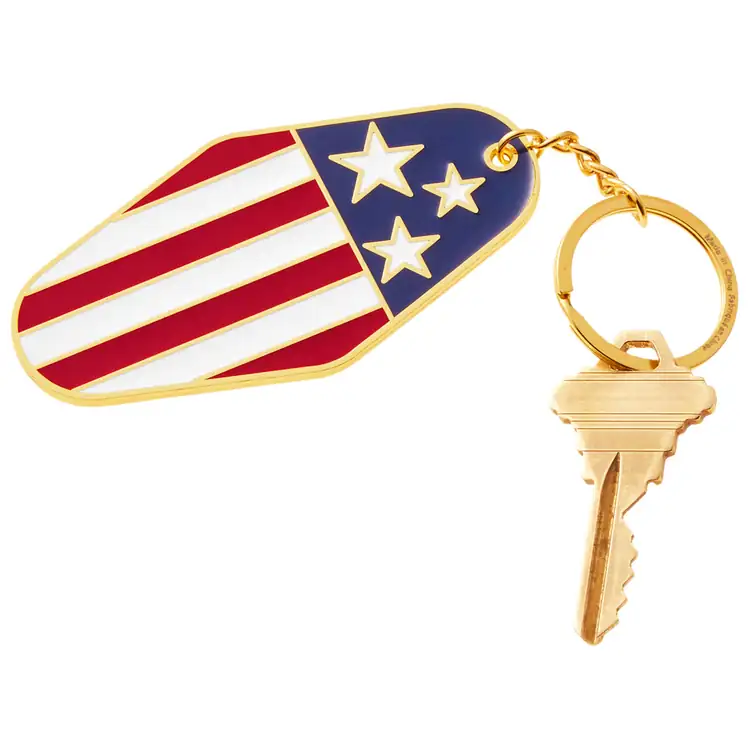 American Flag Metal Keychain #2