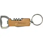 Wood Keychain Bottle Opener and Corkscrew