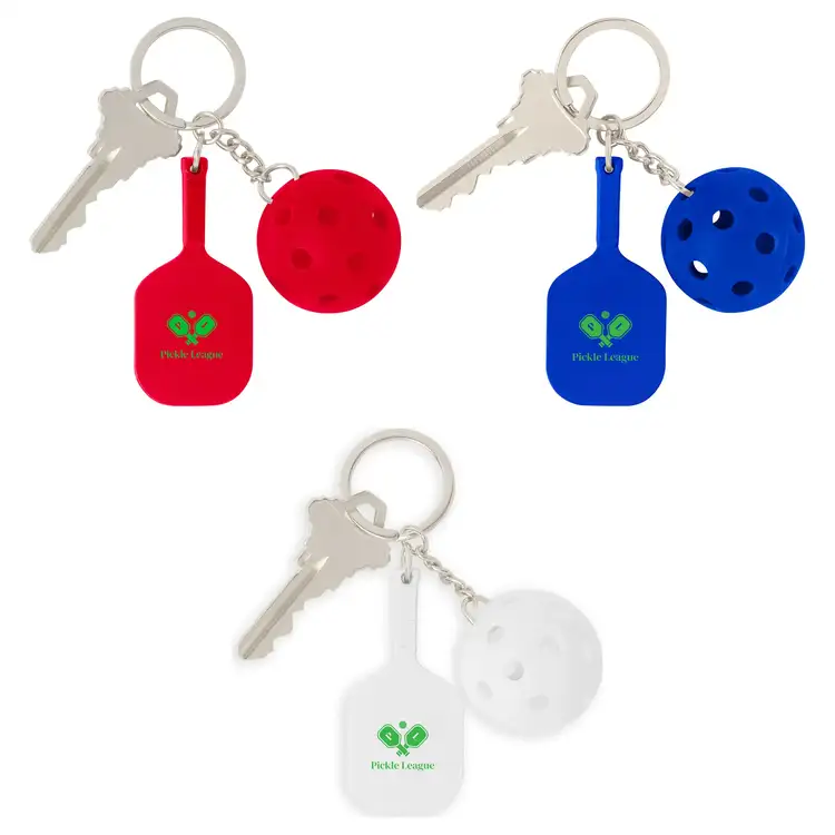 Pickleball Paddle and Ball Keychain