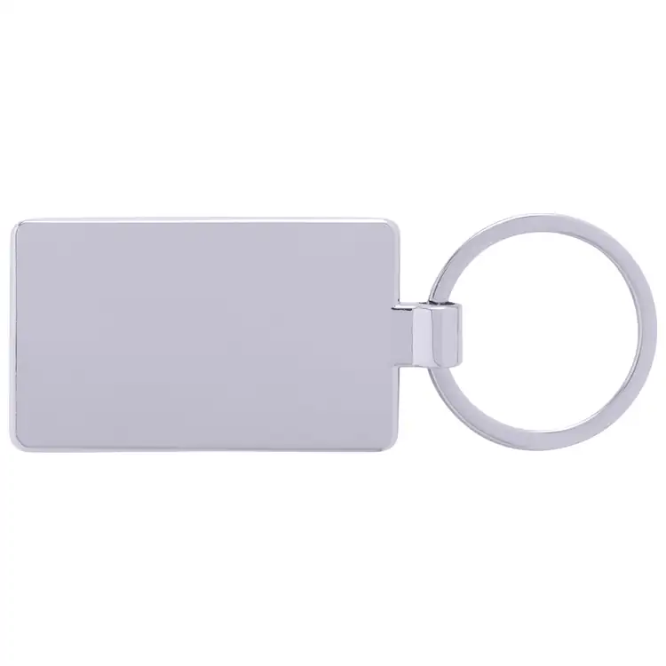 Porte-clés rectangulaire en bambou et métal #2
