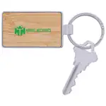 Porte-clés rectangulaire en bambou et métal