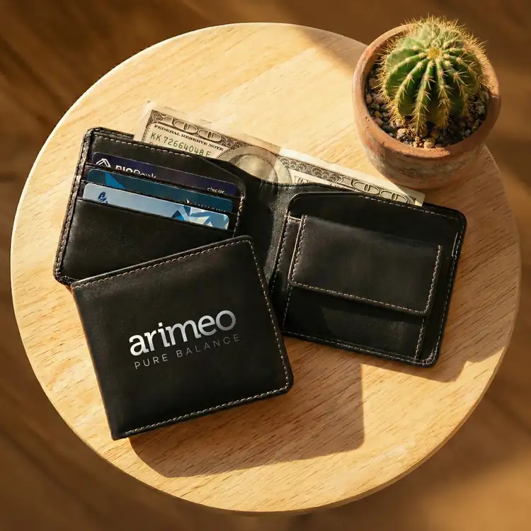 Renens Cactus Leather Wallet with Coin Pocket #6