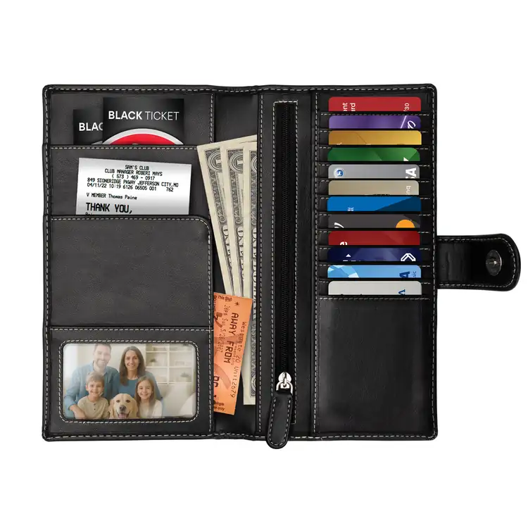 Sarnen Cactus Leather Long Wallet with Coin Pocket #4
