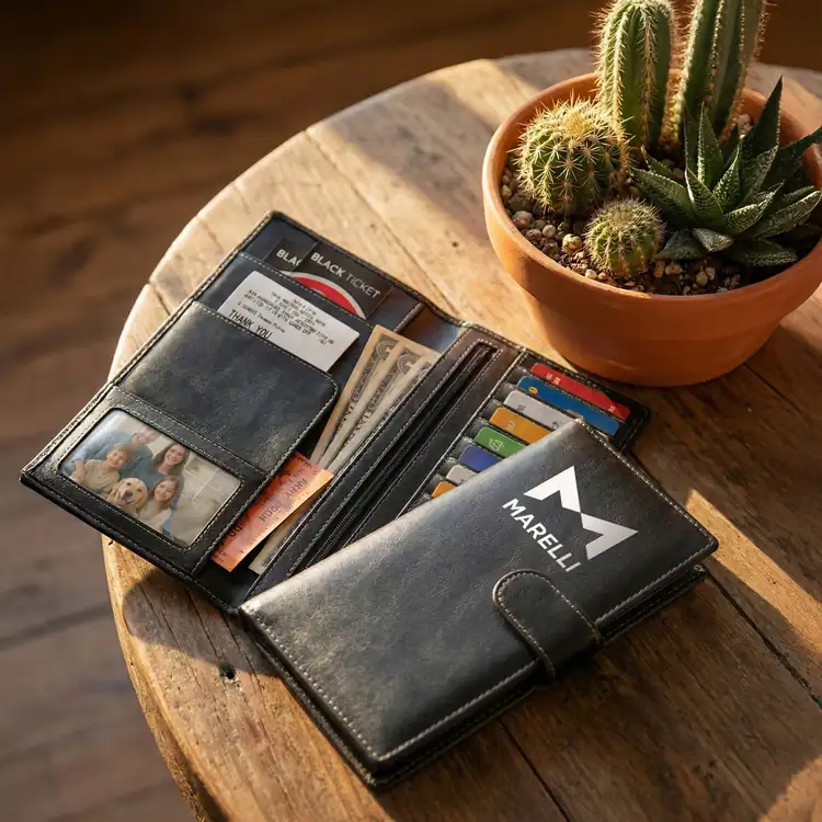 Sarnen Cactus Leather Long Wallet with Coin Pocket #6