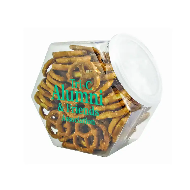 Penny Jar with salted mini pretzels