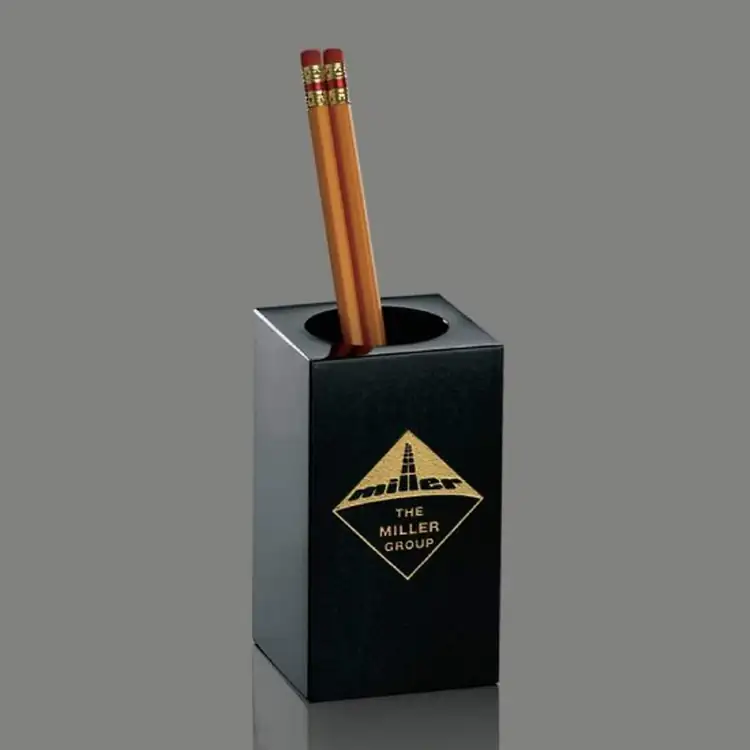 Black Marble Pencil Holder 4-1/2"