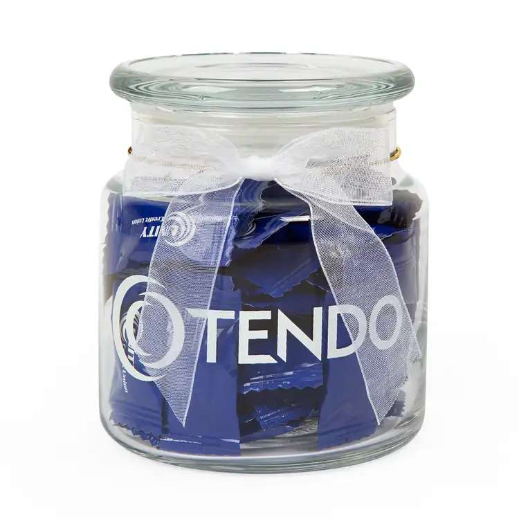 Apothecary Jar 22 oz with custom-wrapped FlavorBurst candies