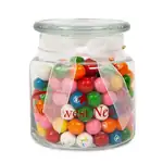 Pot apothicaire 22 oz avec boules de gomme multicolores