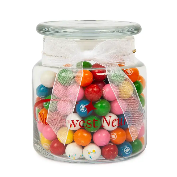Apothecary Jar 22 oz with rainbow gumballs