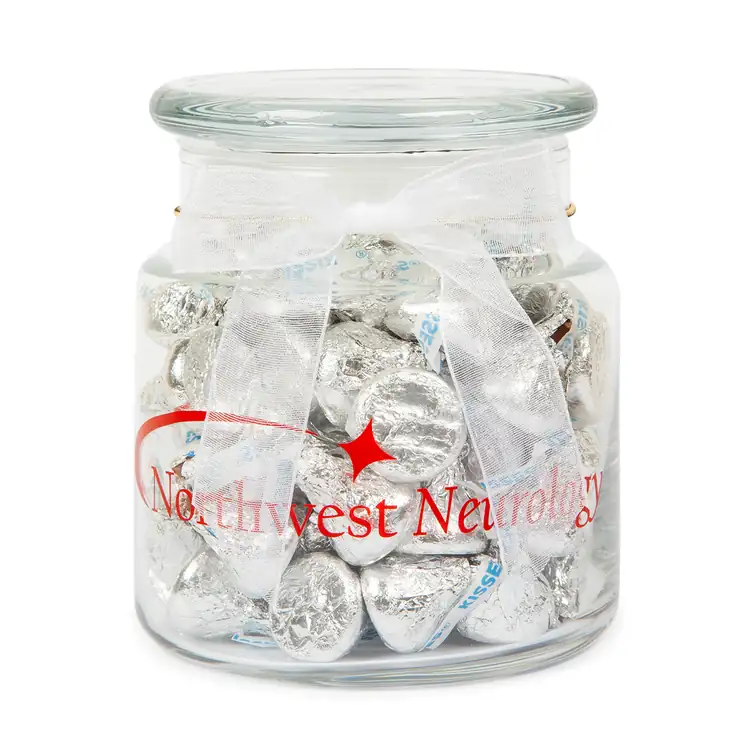 Apothecary Jar 22 oz with Hershey’s Kisses chocolates