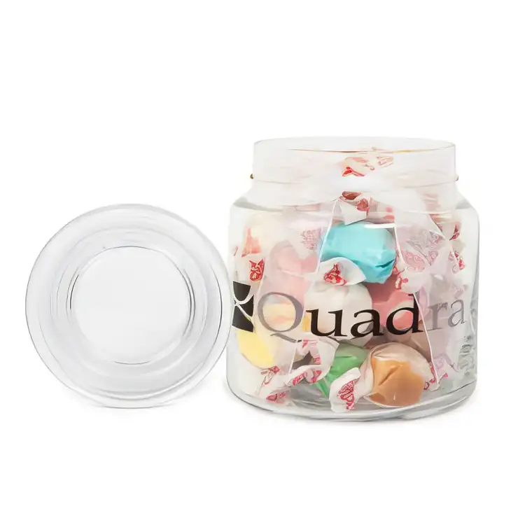 Apothecary Jar 22 oz with salt water taffy #2