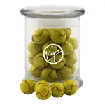 Glass Jar 12 oz with chocolate tennis balls