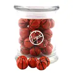 Glass Jar 12 oz with chocolate basketballs