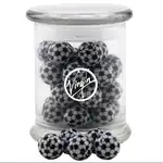 Pot en verre 12 oz avec ballons de soccer en chocolat