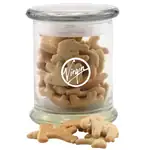 Glass Jar 12 oz with animal crackers