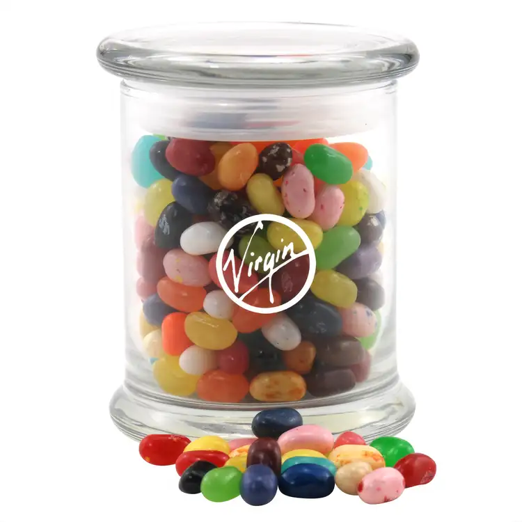 Glass Jar 12 oz with Jelly Belly beans