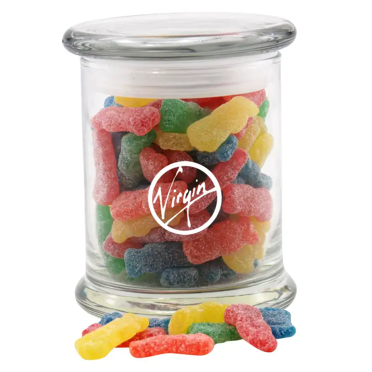 Glass Jar 12 oz with Sour Patch Kids