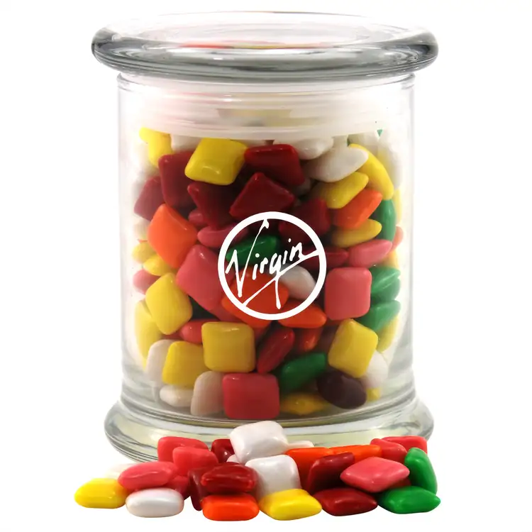 Glass Jar 12 oz with mini Chicklets gum