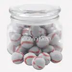 Pot en verre Patio avec balles de baseball en chocolat