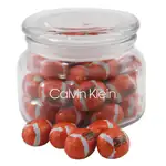 Pot en verre Patio avec ballons de football en chocolat