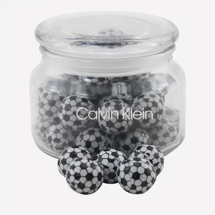 Patio Glass Jar with chocolate soccer balls