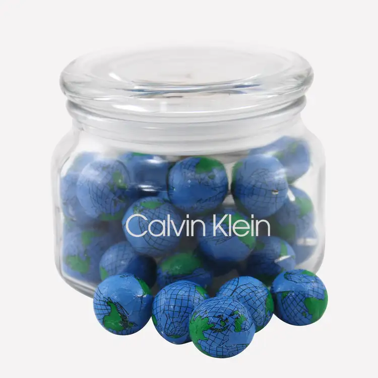 Patio Glass Jar with chocolate globes