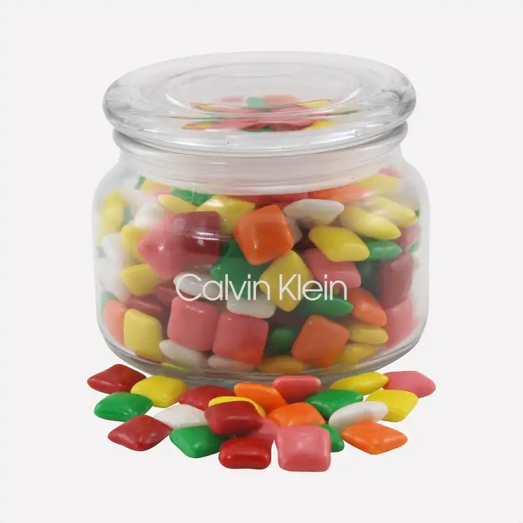 Pot en verre Patio avec mini gommes Chicklets