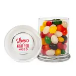 Pot gourmet en verre avec bonbons haricots assortis