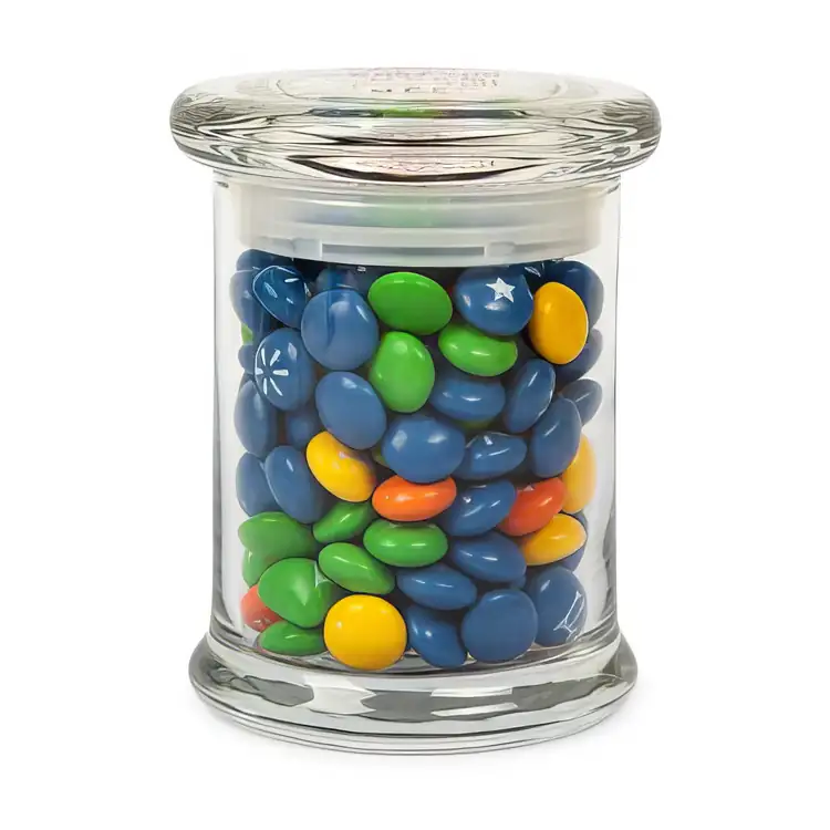 Gourmet Glass Jar with imprinted chocolate buttons #2