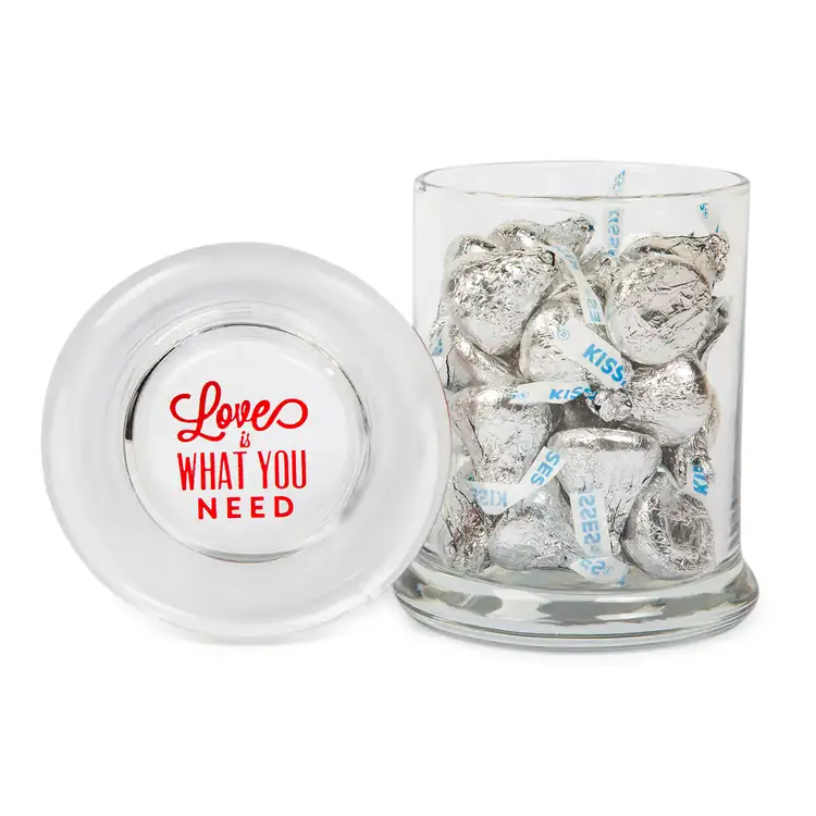 Gourmet Glass Jar with Hershey’s Kisses chocolates
