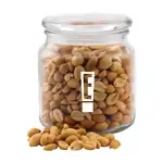 Pot rond en verre avec arachides