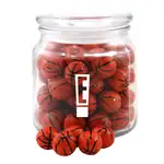 Round Glass Jar with chocolate basketballs