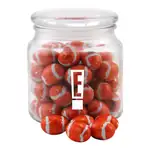 Round Glass Jar with chocolate footballs